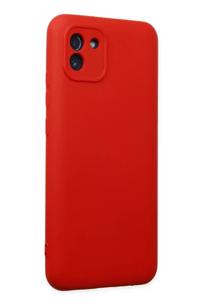 Samsung Galaxy A03 Kılıf Nano içi Kadife Silikon - Kırmızı