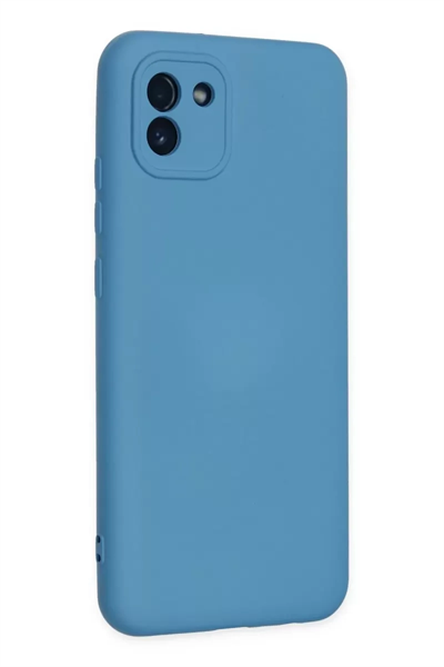 Samsung Galaxy A03 Kılıf Nano içi Kadife Silikon - Mavi