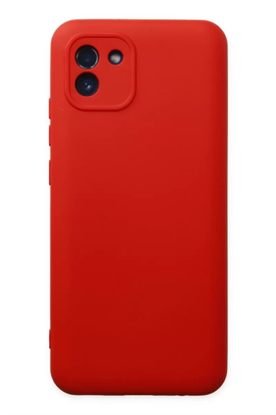 Samsung Galaxy A03 Kılıf Nano içi Kadife Silikon - Kırmızı