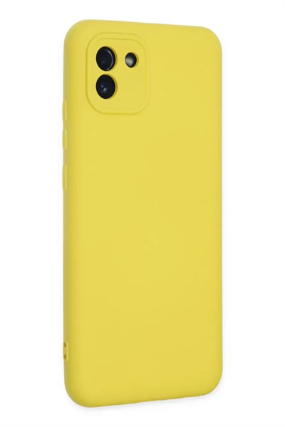 Samsung Galaxy A03 Kılıf Nano içi Kadife Silikon - Sarı