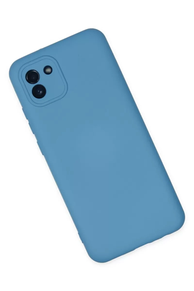 Samsung Galaxy A03 Kılıf Nano içi Kadife Silikon - Mavi