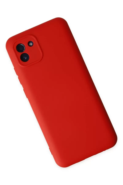 Samsung Galaxy A03 Kılıf Nano içi Kadife Silikon - Kırmızı