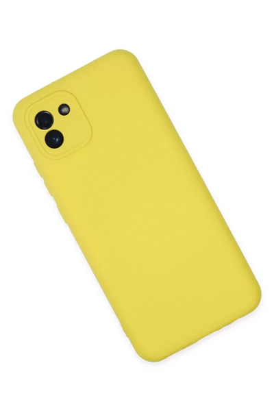 Samsung Galaxy A03 Kılıf Nano içi Kadife Silikon - Sarı