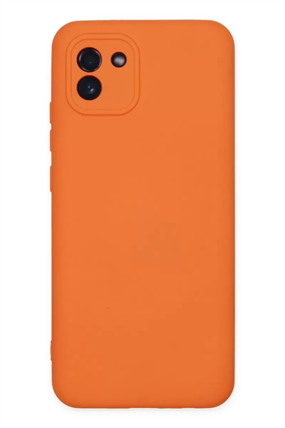 Samsung Galaxy A03 Kılıf Nano içi Kadife Silikon - Turuncu