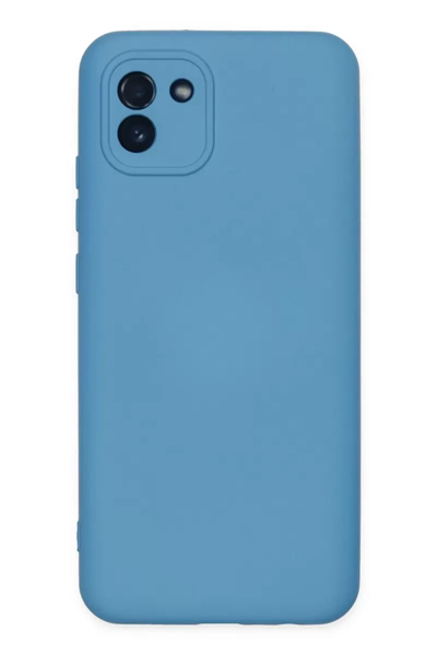 Samsung Galaxy A03 Kılıf Nano içi Kadife Silikon - Mavi