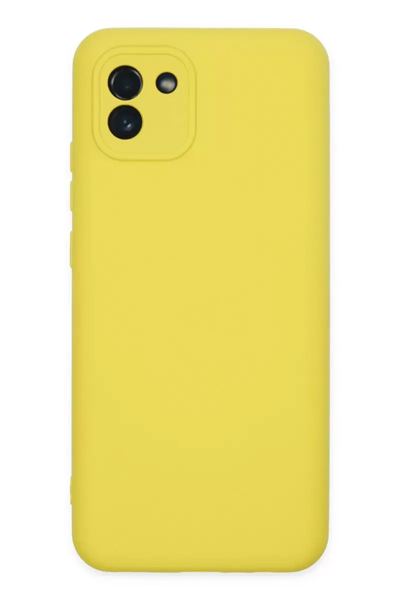 Samsung Galaxy A03 Kılıf Nano içi Kadife Silikon - Sarı