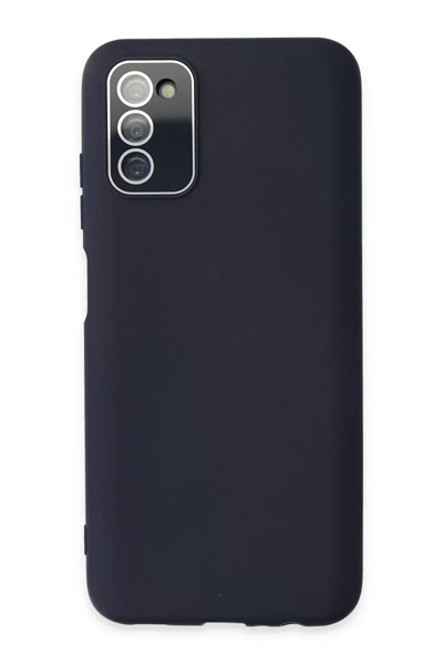 Samsung Galaxy A03S Kılıf Lansman Glass Kapak - Lacivert