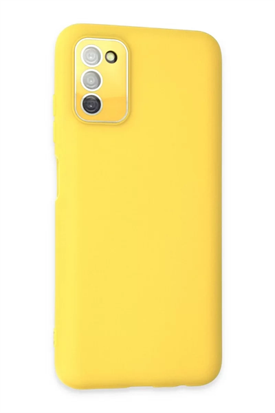 Samsung Galaxy A03S Kılıf Lansman Glass Kapak - Sarı