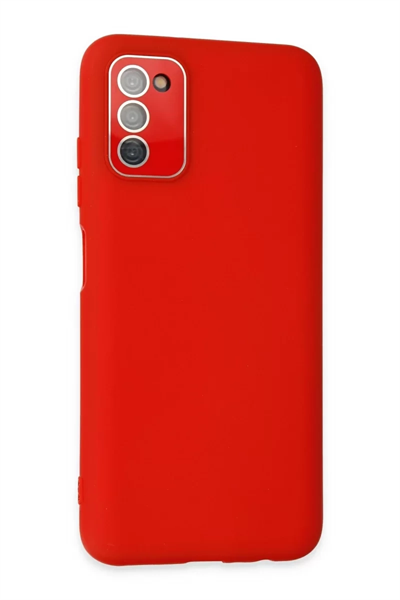 Samsung Galaxy A03S Kılıf Lansman Glass Kapak - Kırmızı