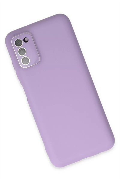 Samsung Galaxy A03S Kılıf Lansman Glass Kapak - Lila