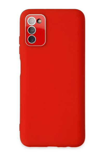 Samsung Galaxy A03S Kılıf Lansman Glass Kapak - Kırmızı