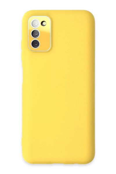 Samsung Galaxy A03S Kılıf Lansman Glass Kapak - Sarı