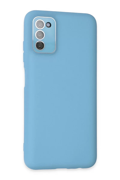 Samsung Galaxy A03S Kılıf Lansman Glass Kapak - Mavi