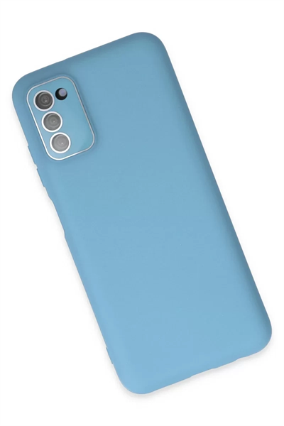 Samsung Galaxy A03S Kılıf Lansman Glass Kapak - Mavi