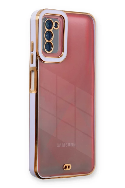 Samsung Galaxy A03S Kılıf Liva Lens Silikon - Lila