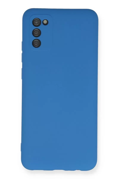 Samsung Galaxy A03S Kılıf Nano içi Kadife Silikon - Mavi