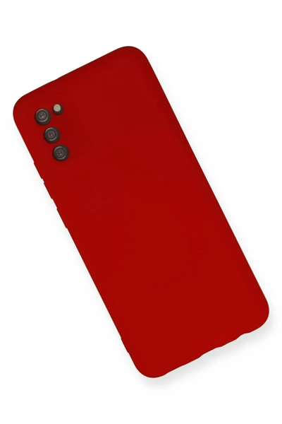 Samsung Galaxy A03S Kılıf Nano içi Kadife Silikon - Kırmızı