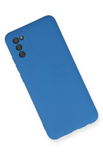 Samsung Galaxy A03S Kılıf Nano içi Kadife Silikon - Mavi