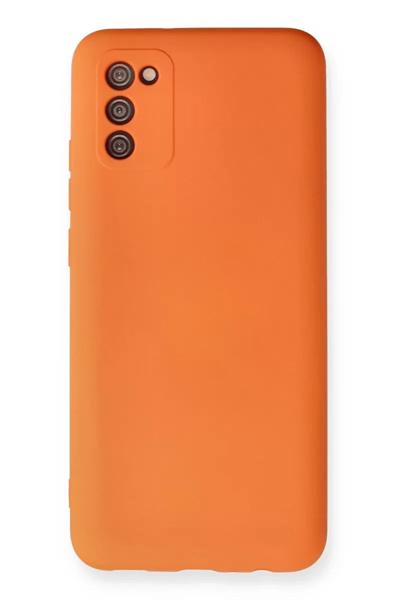 Samsung Galaxy A03S Kılıf Nano içi Kadife Silikon - Turuncu