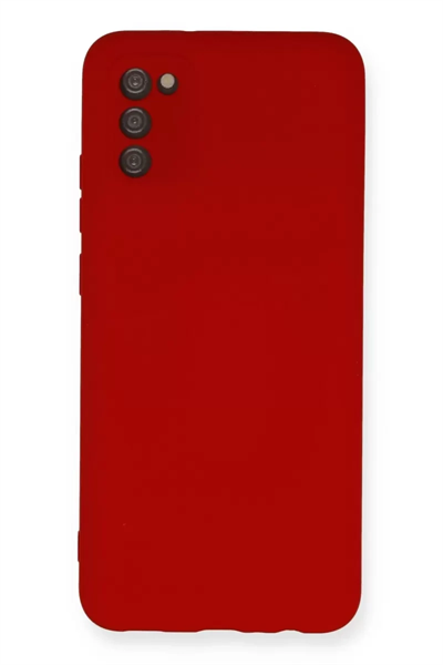 Samsung Galaxy A03S Kılıf Nano içi Kadife Silikon - Kırmızı