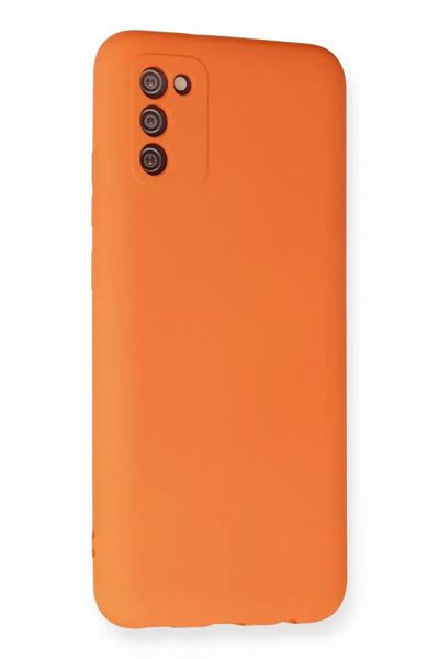 Samsung Galaxy A03S Kılıf Nano içi Kadife Silikon - Turuncu