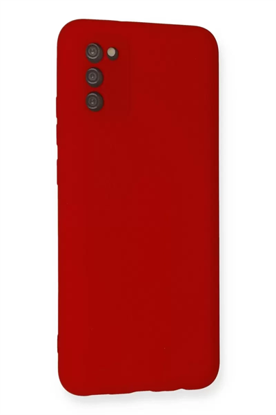 Samsung Galaxy A03S Kılıf Nano içi Kadife Silikon - Kırmızı