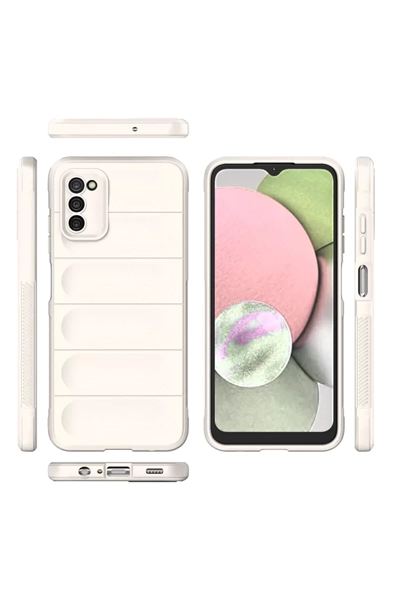 Samsung Galaxy A03S Kılıf Optimum Silikon - Krem