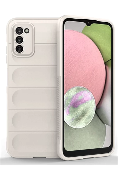 Samsung Galaxy A03S Kılıf Optimum Silikon - Krem