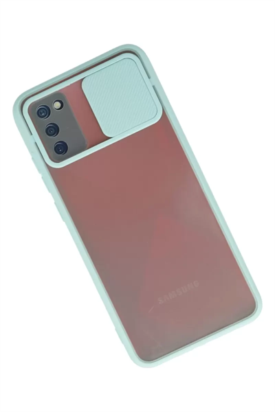 Samsung Galaxy A03S Kılıf Palm Buzlu Kamera Sürgülü Silikon - Turkuaz