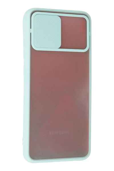 Samsung Galaxy A03S Kılıf Palm Buzlu Kamera Sürgülü Silikon - Turkuaz