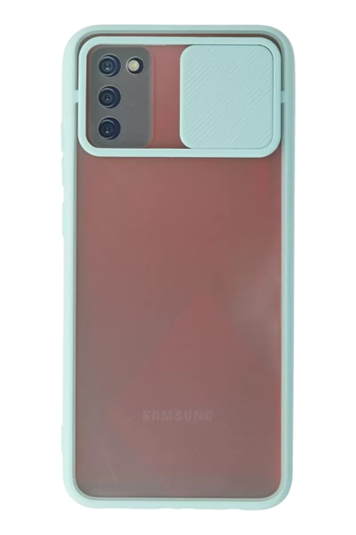Samsung Galaxy A03S Kılıf Palm Buzlu Kamera Sürgülü Silikon - Turkuaz
