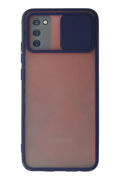 Samsung Galaxy A03S Kılıf Palm Buzlu Kamera Sürgülü Silikon - Lacivert