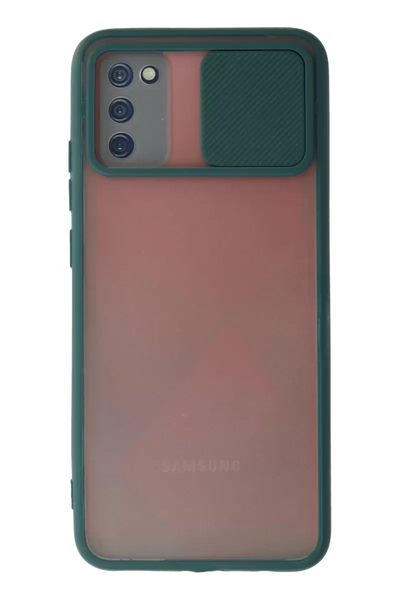 Samsung Galaxy A03S Kılıf Palm Buzlu Kamera Sürgülü Silikon - Yeşil