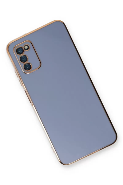 Samsung Galaxy A03S Kılıf Volet Silikon - Mavi