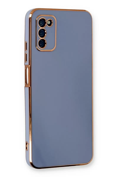 Samsung Galaxy A03S Kılıf Volet Silikon - Mavi