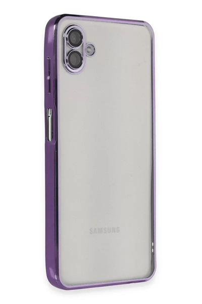 Samsung Galaxy A04 Kılıf Lensli Silikon - Mor