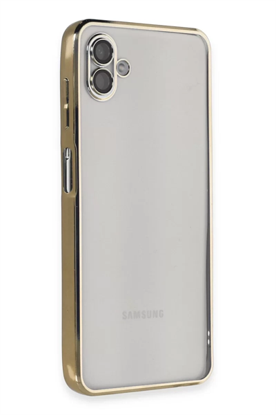Samsung Galaxy A04 Kılıf Lensli Silikon - Gold