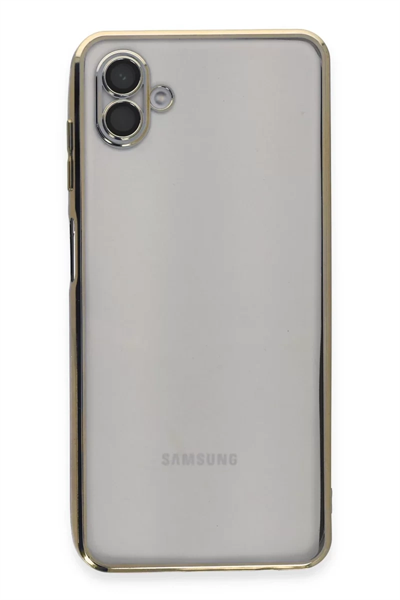 Samsung Galaxy A04 Kılıf Lensli Silikon - Gold