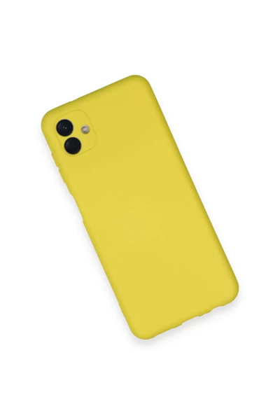 Samsung Galaxy A04 Kılıf Nano içi Kadife Silikon - Sarı