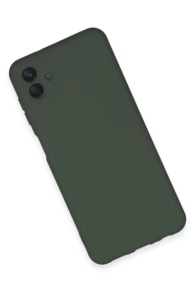 Samsung Galaxy A04E Kılıf Nano içi Kadife Silikon - Koyu Yeşil