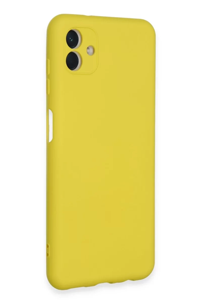 Samsung Galaxy A04E Kılıf Nano içi Kadife Silikon - Sarı