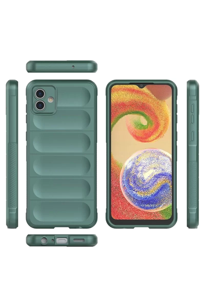 Samsung Galaxy A04E Kılıf Optimum Silikon - Koyu Yeşil