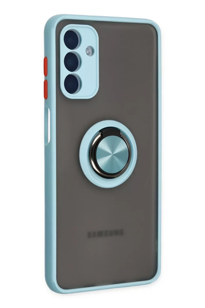 Samsung Galaxy A04S Kılıf Montreal Yüzüklü Silikon Kapak - Buz Mavi
