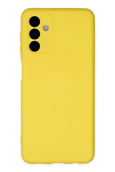 Samsung Galaxy A04S Kılıf Nano içi Kadife Silikon - Sarı