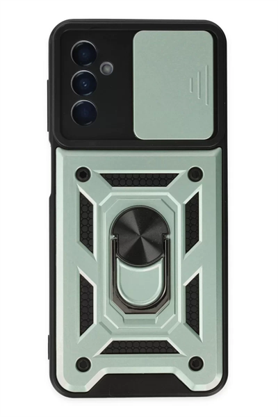 Samsung Galaxy A04S Kılıf Pars Lens Yüzüklü Silikon - Yeşil