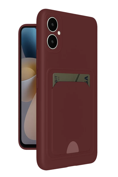 Samsung Galaxy A05 Kelvin Kartvizitli Silikon - Bordo