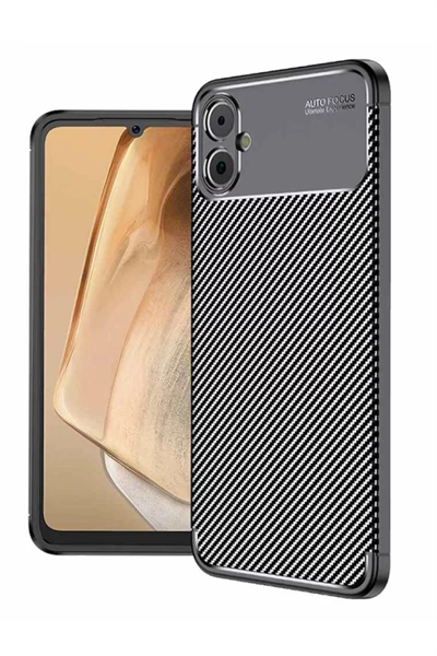 Samsung Galaxy A05 Kılıf Auto Focus Karbon Kapak - Siyah