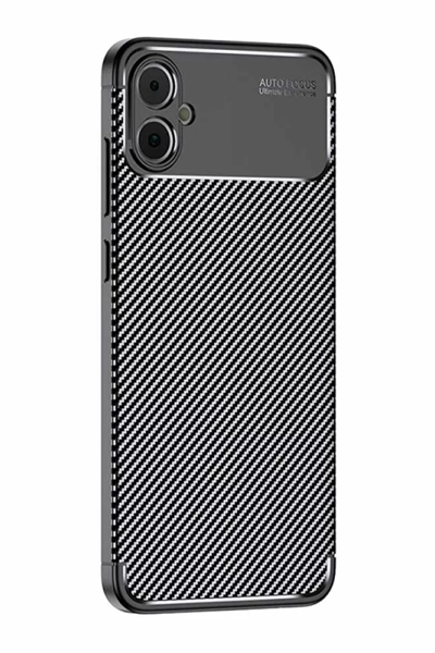 Samsung Galaxy A05 Kılıf Auto Focus Karbon Kapak - Siyah