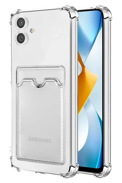 Samsung Galaxy A05 Kılıf Kart Şeffaf Silikon - Şeffaf