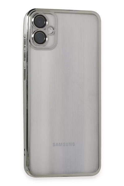Samsung Galaxy A05 Kılıf Lensli Silikon - Gümüş